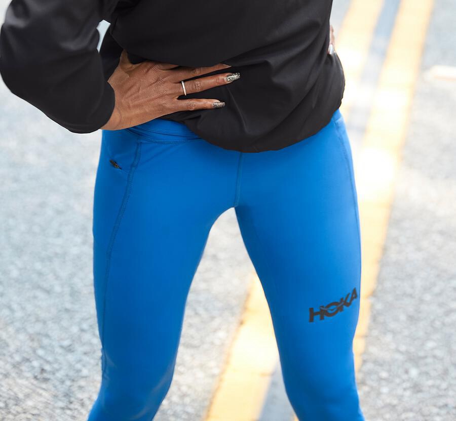 Pants Womens - Hoka One One Performance Crop Tight - Blue - BCKQDRT-45